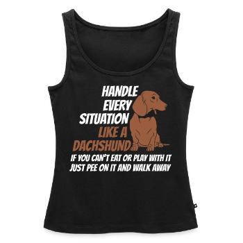 Griff-Situation Wie Ein Dackel - Frauen Premium Organic Tank Top - Schwarz - Vorne - AI Model Female 172 light (172cm)
