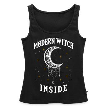 Moderne Hexe Innen, Hexerei Wiccan - Frauen Premium Organic Tank Top - Schwarz - Vorne - AI Model Female 172 light (172cm)