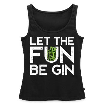 Buveur de gin, que le plaisir soit le gin - Débardeur bio Premium Femme - noir - Devant - AI Model Female 172 light (172cm)