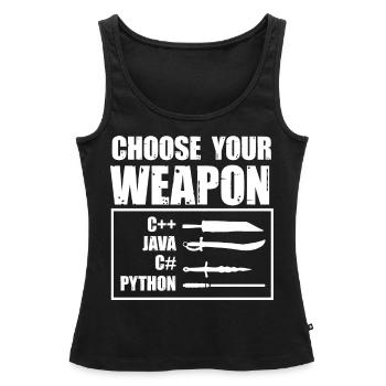 Python-Programmierung, Programmierer, Coder - Frauen Premium Organic Tank Top - Schwarz - Vorne - AI Model Female 172 light (172cm)