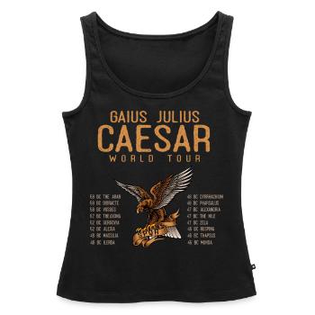Gaius Julius Caesar World Tour, Antike Römer - Frauen Premium Organic Tank Top - Schwarz - Vorne - AI Model Female 172 light (172cm)