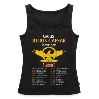 Gaius Julius Caesar World Tour, Antike Römer - Frauen Premium Organic Tank Top - Schwarz - Vorne - AI Model Female 172 light (172cm)