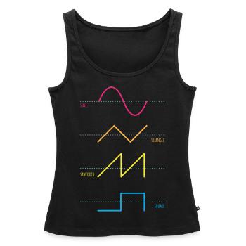 Synthétiseur Audiowaves Analogique Numérique - Débardeur bio Premium Femme - noir - Devant - AI Model Female 172 light (172cm)