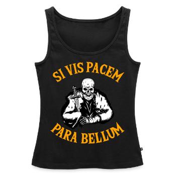 SI VIS Pacem Para Bellum - Frauen Premium Organic Tank Top - Schwarz - Vorne - AI Model Female 172 light (172cm)