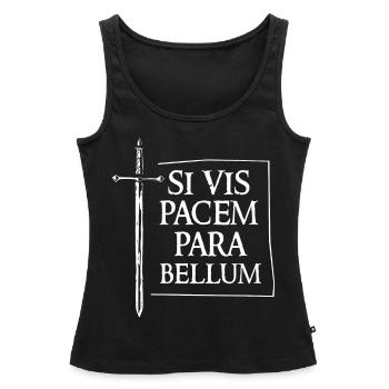 SI VIS Pacem Para Bellum - Frauen Premium Organic Tank Top - Schwarz - Vorne - AI Model Female 172 light (172cm)