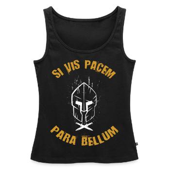 SI VIS Pacem Para Bellum - Frauen Premium Organic Tank Top - Schwarz - Vorne - AI Model Female 172 light (172cm)