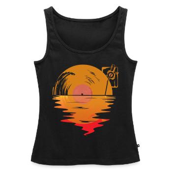 Vinyl Rekord Sonnenaufgang, Audiophile - Frauen Premium Organic Tank Top - Schwarz - Vorne - AI Model Female 172 light (172cm)