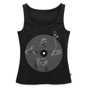Le vinyle attire un disque de musique audiophile - Débardeur bio Premium Femme - noir - Devant - AI Model Female 172 light (172cm)