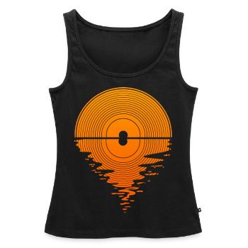 Vinyl Sunset Vinyl Rekord LP Audiophile - Frauen Premium Organic Tank Top - Schwarz - Vorne - AI Model Female 172 light (172cm)