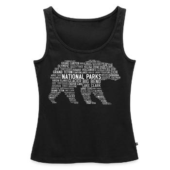 U.S. National Parks, Bear National Park - Women’s Premium Organic Tank top - black - Front - AI Model Female 172 light (172cm)