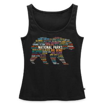 U.S. National Parks, Bear National Park - Women’s Premium Organic Tank top - black - Front - AI Model Female 172 light (172cm)