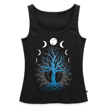 Mondphasen Hexerei-Hexen-Baum Des Lebens - Frauen Premium Organic Tank Top - Schwarz - Vorne - AI Model Female 172 light (172cm)