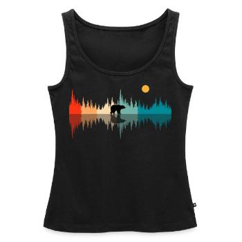 Ondes sonores nature, audiophiles - Débardeur bio Premium Femme - noir - Devant - AI Model Female 172 light (172cm)