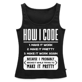 Programmierer, Code, Nerd, Programmierung - Frauen Premium Organic Tank Top - Schwarz - Vorne - AI Model Female 172 light (172cm)