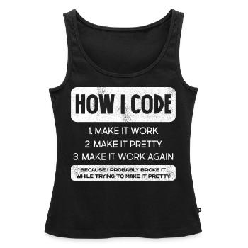 Programmierer, Code, Nerd, Programmierung - Frauen Premium Organic Tank Top - Schwarz - Vorne - AI Model Female 172 light (172cm)