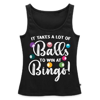 Joueurs de Bingo, Bingo, Boules de Bingo - Débardeur bio Premium Femme - noir - Devant - AI Model Female 172 light (172cm)