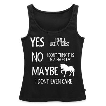Pferdenarr, Pferd, Pferdegeschenk - Frauen Premium Organic Tank Top - Schwarz - Vorne - AI Model Female 172 light (172cm)