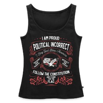 Politically Incorrect, Follow The Constitution - Women’s Premium Organic Tank top - black - Front - AI Model Female 172 light (172cm)