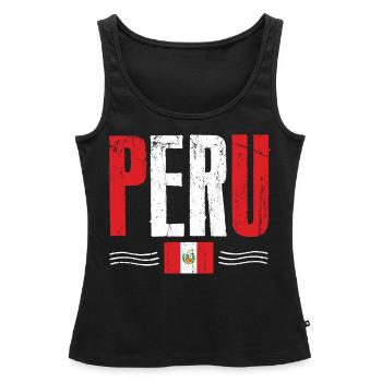 Peru Fan, Amérique du Sud - Débardeur bio Premium Femme - noir - Devant - AI Model Female 172 light (172cm)