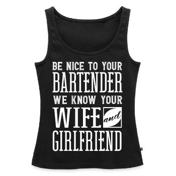 Barkeeper, Barkeeper Lustiges Zitat - Frauen Premium Organic Tank Top - Schwarz - Vorne - AI Model Female 172 light (172cm)