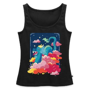 Cloud Dragon Schlange Asiatische chinesische Fanta - Frauen Premium Organic Tank Top - Schwarz - Vorne - AI Model Female 172 light (172cm)