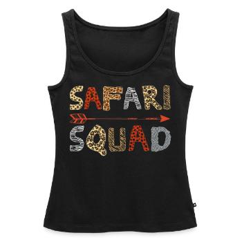 Safari squad, un safari - Débardeur bio Premium Femme - noir - Devant - AI Model Female 172 light (172cm)