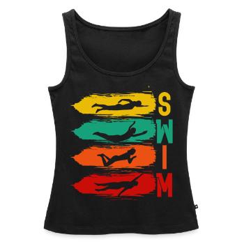 Schwimmen, Schwimmer, Wassersportarten - Frauen Premium Organic Tank Top - Schwarz - Vorne - AI Model Female 172 light (172cm)