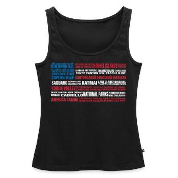 U.S. National Parks, National Park, Denali, Redwood - Women’s Premium Organic Tank top - black - Front - AI Model Female 172 light (172cm)