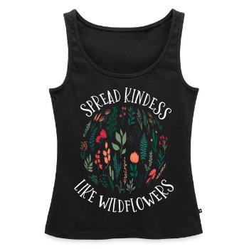 Freundlichkeit Wie Wildblumen Verbreiten - Frauen Premium Organic Tank Top - Schwarz - Vorne - AI Model Female 172 light (172cm)
