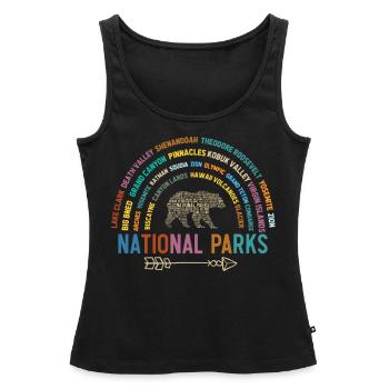 U.S. National Parks, National Park, Denali, Redwood - Women’s Premium Organic Tank top - black - Front - AI Model Female 172 light (172cm)