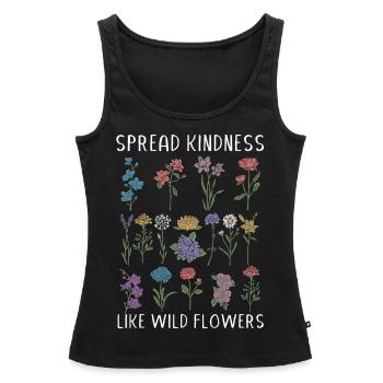 Freundlichkeit Wie Wildblumen Verbreiten - Frauen Premium Organic Tank Top - Schwarz - Vorne - AI Model Female 172 light (172cm)
