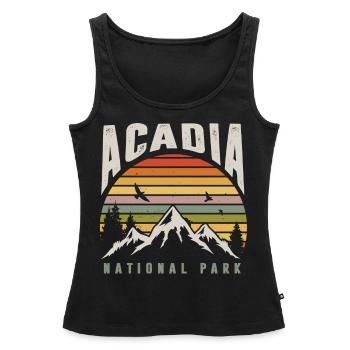 Parc national Acadia - Débardeur bio Premium Femme - noir - Devant - AI Model Female 172 light (172cm)
