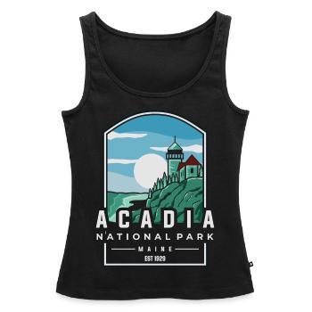 Parc national Acadia - Débardeur bio Premium Femme - noir - Devant - AI Model Female 172 light (172cm)