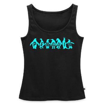 Pingouins, Pingouins, Amateurs de Pingouins - Débardeur bio Premium Femme - noir - Devant - AI Model Female 172 light (172cm)