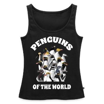 Pingouins, Pingouins, Amateurs de Pingouins - Débardeur bio Premium Femme - noir - Devant - AI Model Female 172 light (172cm)