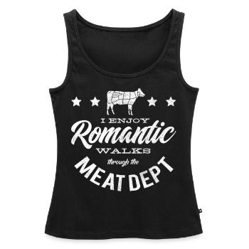 Amateurs de viande, viande, porc, BBQ - Débardeur bio Premium Femme - noir - Devant - AI Model Female 172 light (172cm)