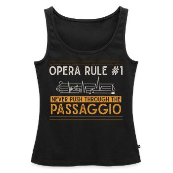 Chanteur d’opéra, voix, opéra - Débardeur bio Premium Femme - noir - Devant - AI Model Female 172 light (172cm)