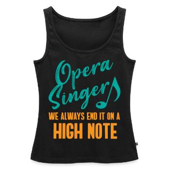Chanteur d’opéra, voix, opéra - Débardeur bio Premium Femme - noir - Devant - AI Model Female 172 light (172cm)