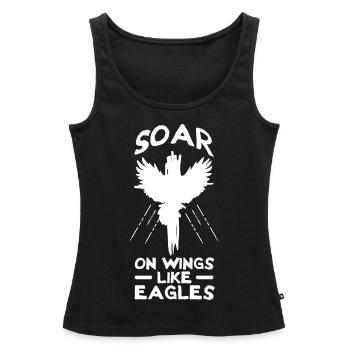 Soar On Wings Like Eagles Christian Cross - Frauen Premium Organic Tank Top - Schwarz - Vorne - AI Model Female 172 light (172cm)