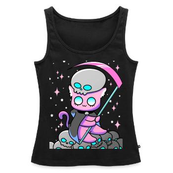Kawaii Pastel Goth Anime Tarot Card Death Cute Wit - Frauen Premium Organic Tank Top - Schwarz - Vorne - AI Model Female 172 light (172cm)