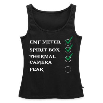 Ghost Hunter, compteur EMF, caméra thermique - Débardeur bio Premium Femme - noir - Devant - AI Model Female 172 light (172cm)