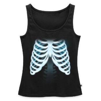 Côtes radiographiques - Débardeur bio Premium Femme - noir - Devant - AI Model Female 172 light (172cm)