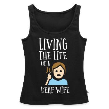 Gehörloser Stolz, Gehör, Behinderte, Taubheit - Frauen Premium Organic Tank Top - Schwarz - Vorne - AI Model Female 172 light (172cm)