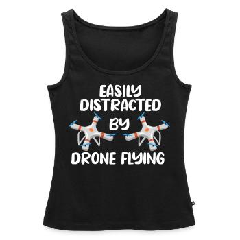 Drone volant, drones, drones, modèles réduits d’avions - Débardeur bio Premium Femme - noir - Devant - AI Model Female 172 light (172cm)