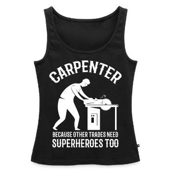 Charpentier, charpentier - Débardeur bio Premium Femme - noir - Devant - AI Model Female 172 light (172cm)