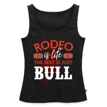 Rodéo, Équitation western, Amoureux des chevaux - Débardeur bio Premium Femme - noir - Devant - AI Model Female 172 light (172cm)