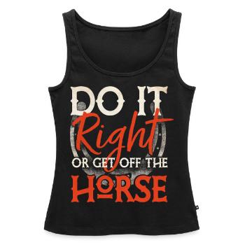 Rodéo, Équitation western, Amoureux des chevaux - Débardeur bio Premium Femme - noir - Devant - AI Model Female 172 light (172cm)