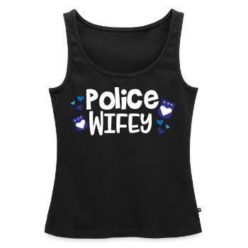 Costume d’uniforme de policier - Débardeur bio Premium Femme - noir - Devant - AI Model Female 172 light (172cm)