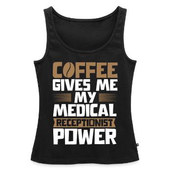 Physician assistant, receptionist - Women’s Premium Organic Tank top - black - Front - AI Model Female 172 light (172cm)
