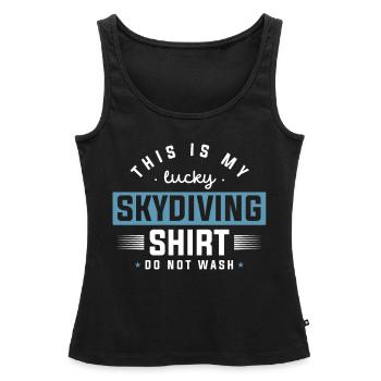 Skydiving, Skydiving - Women’s Premium Organic Tank top - black - Front - AI Model Female 172 light (172cm)